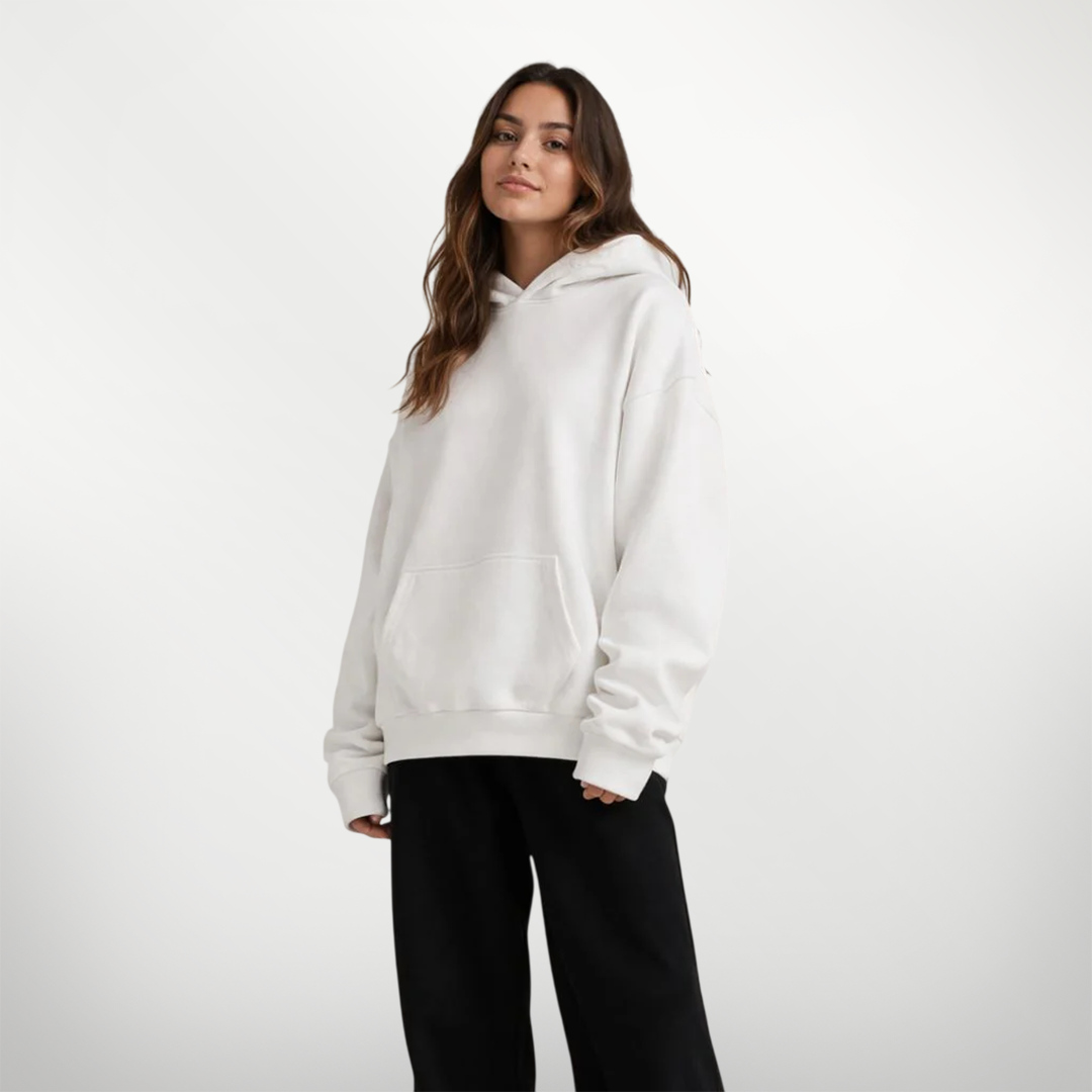 SWEAT À CAPUCHE BASIQUE - Blanc Femme