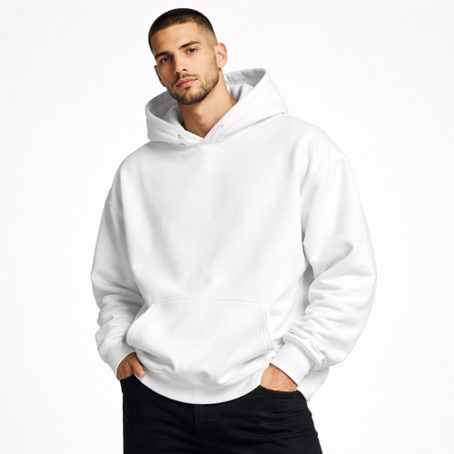 SWEAT À CAPUCHE BASIQUE - Blanc