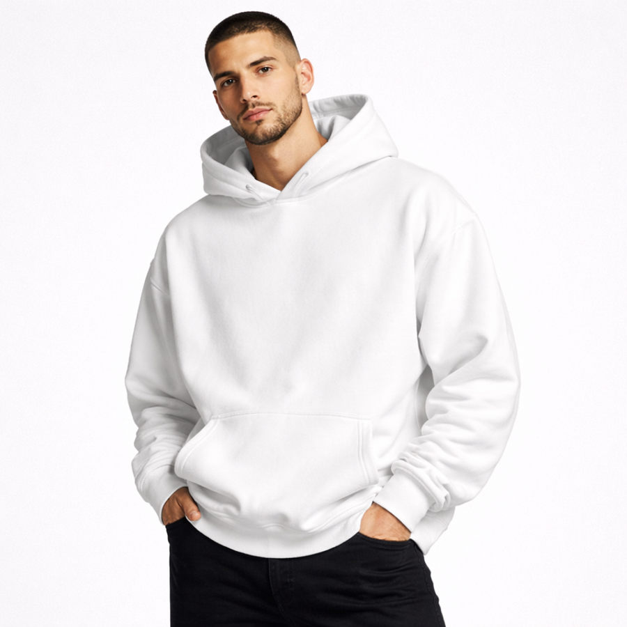 SWEAT À CAPUCHE BASIQUE - Blanc