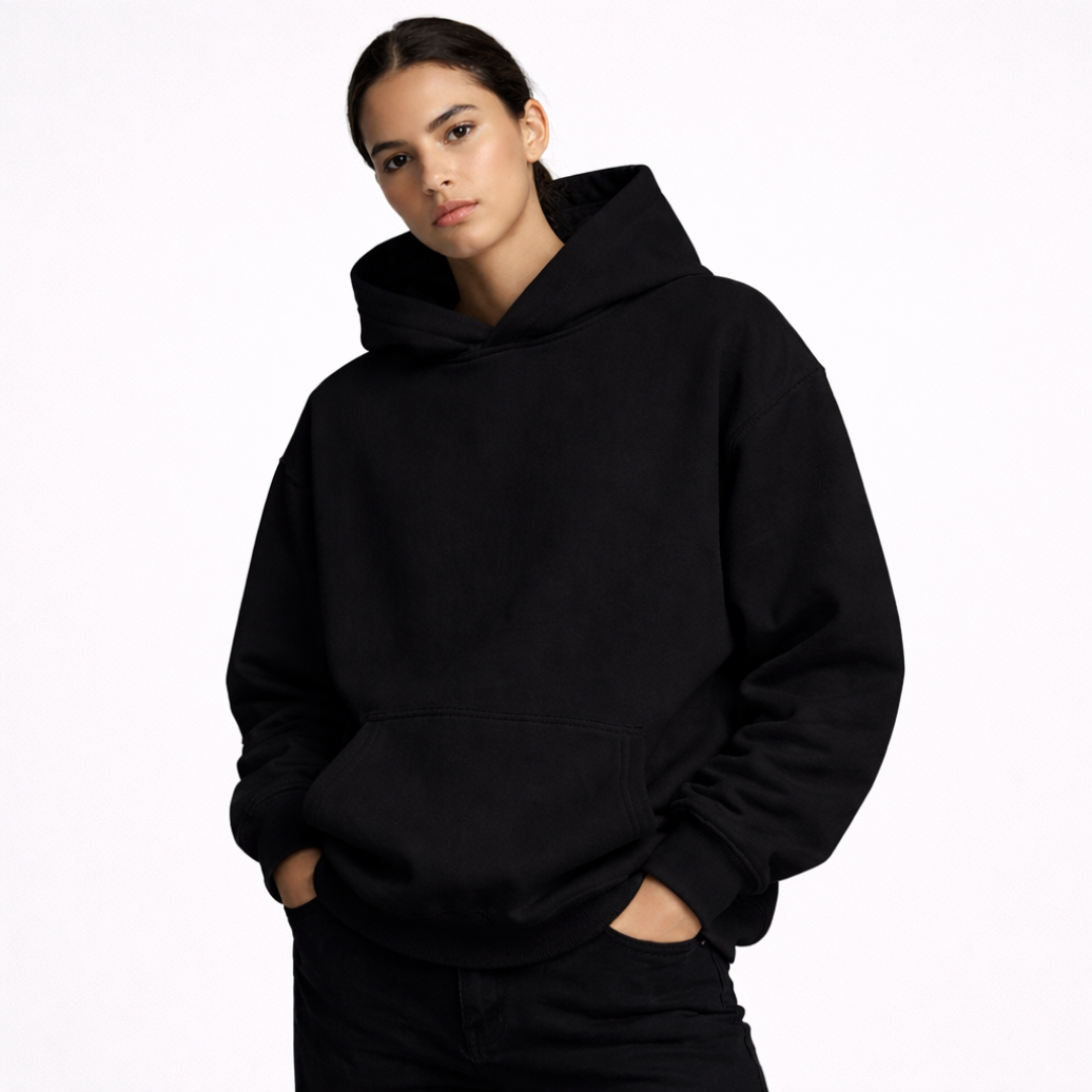 SWEAT À CAPUCHE BASIQUE - Noir femme