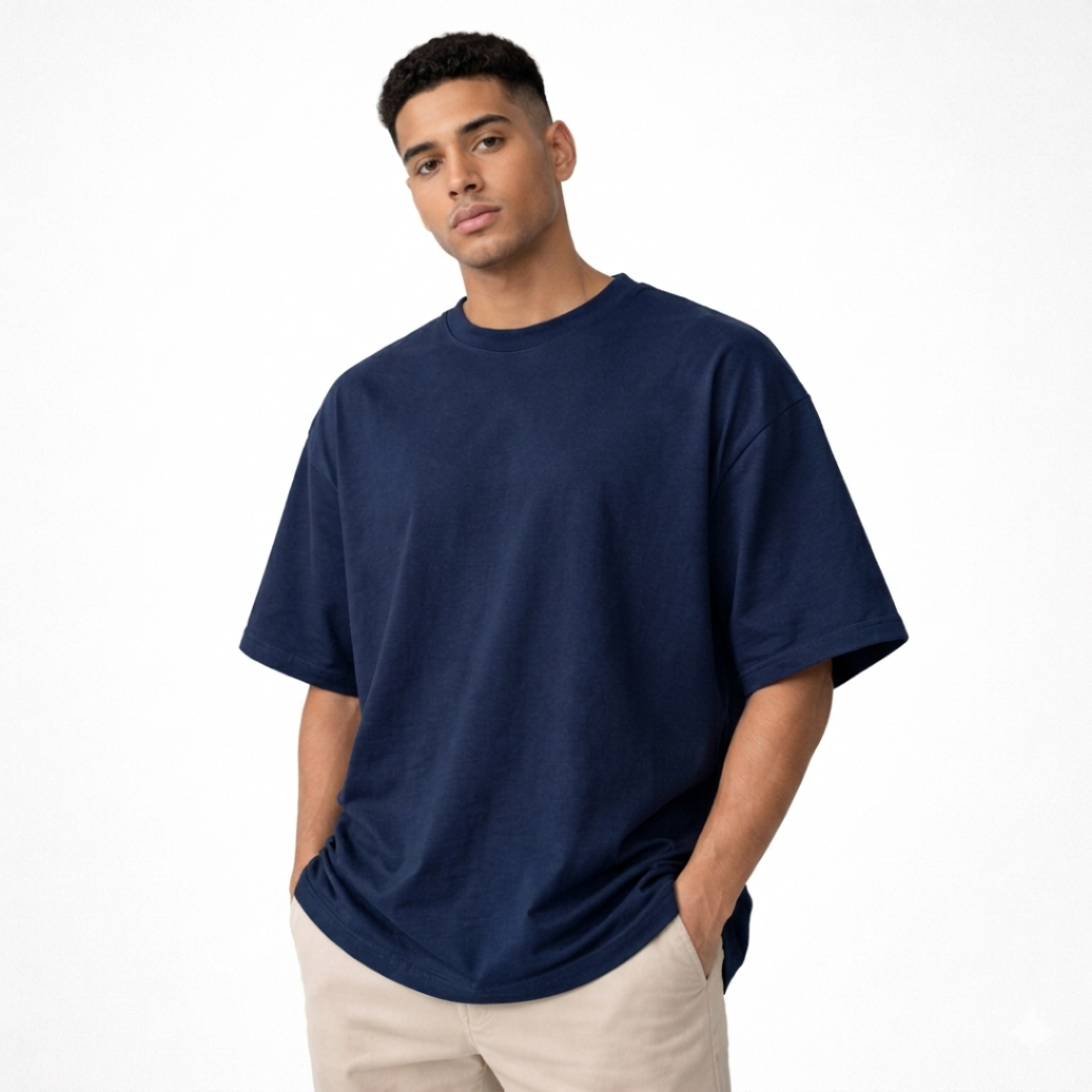 T-SHIRT Oversize Homme - Bleu