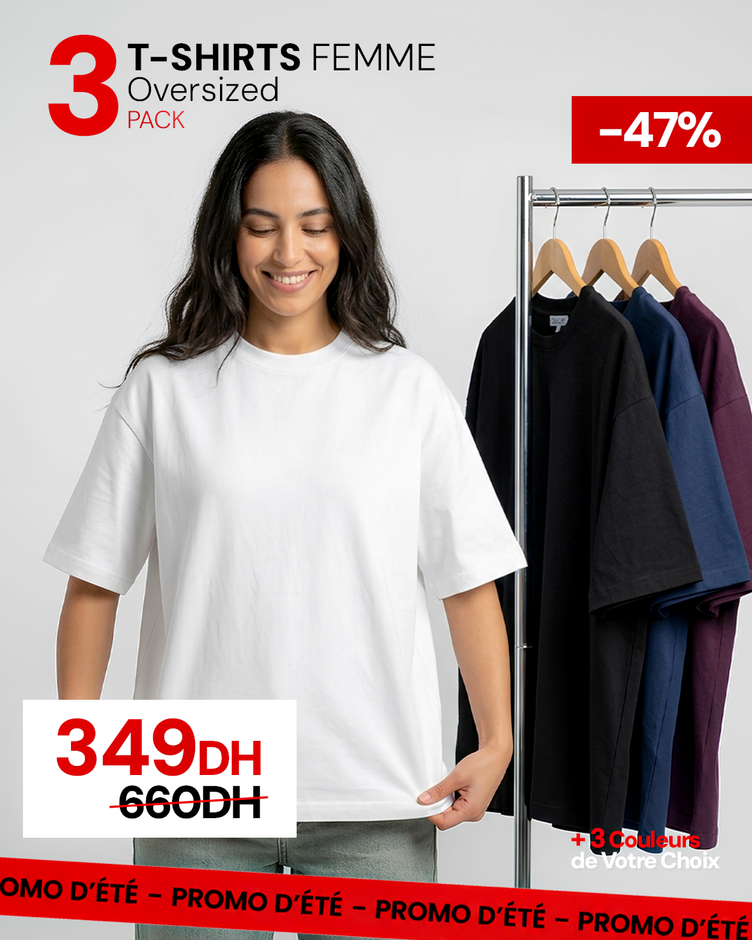 Le Trio Zazelouz · Pack de 3 T-shirts Femme Oversized