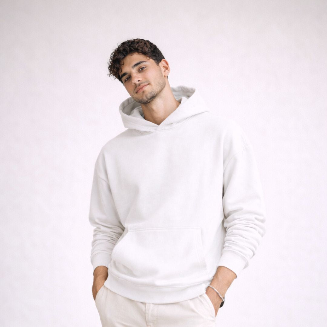 SWEAT À CAPUCHE BASIQUE - Blanc