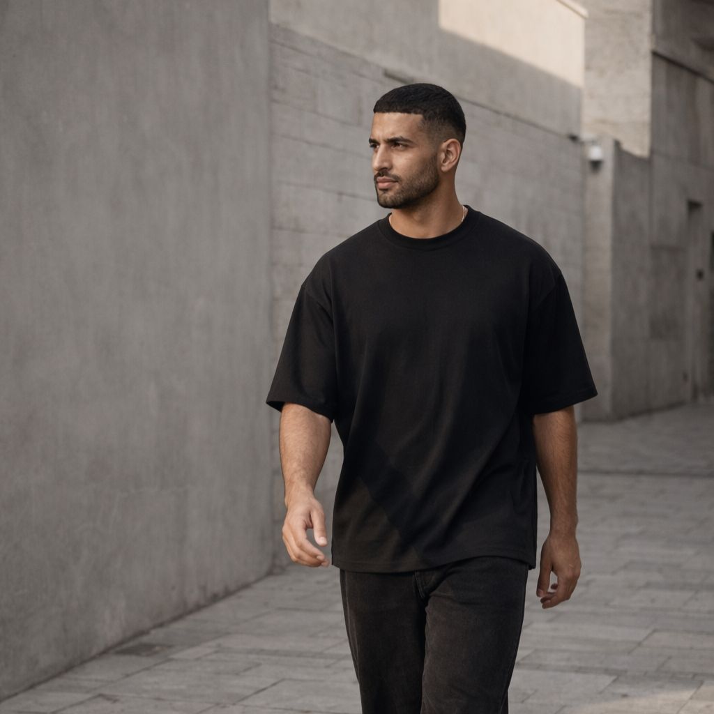 T-SHIRT Oversize Homme - Noir