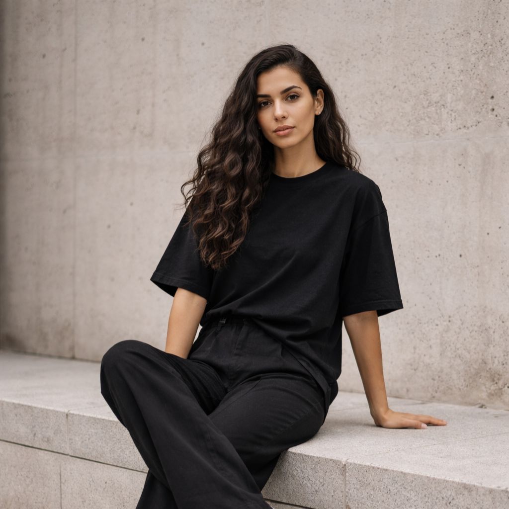T-SHIRT Oversize Femme - Noir