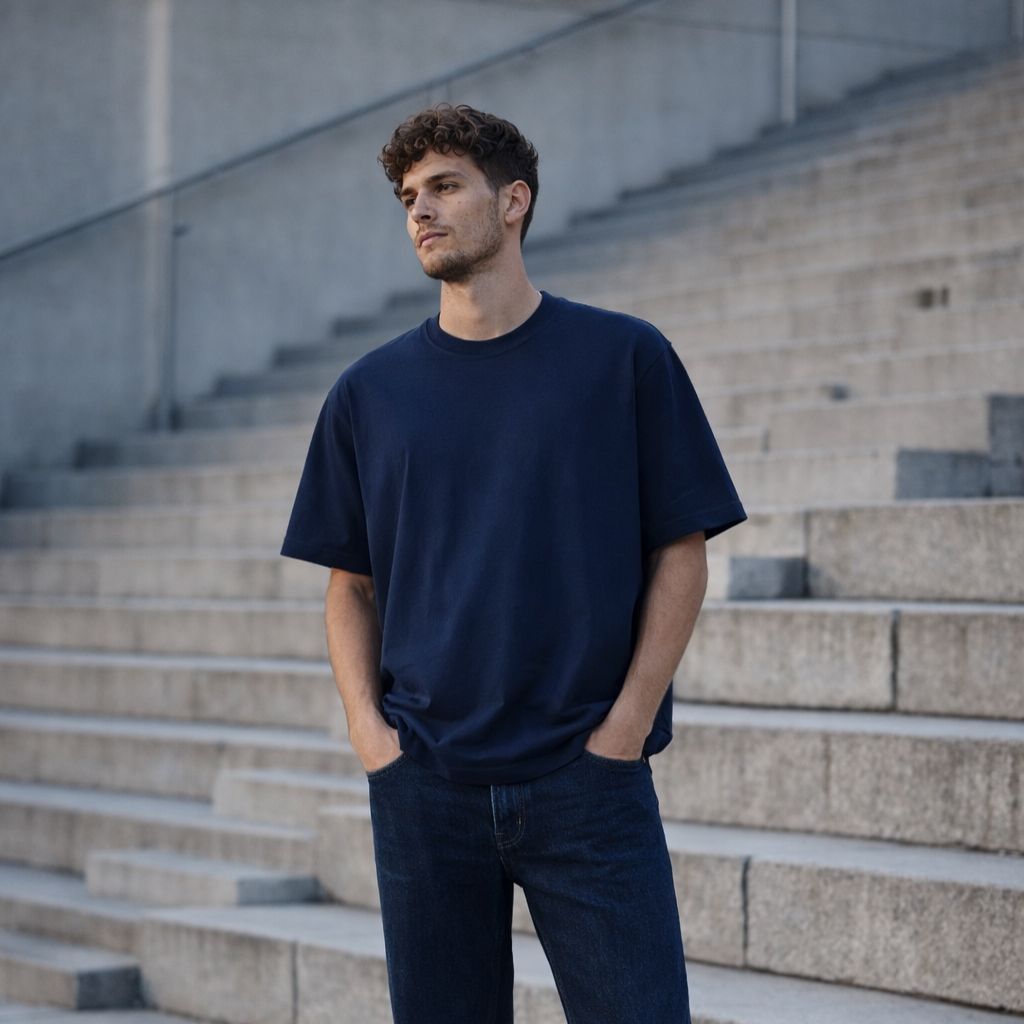 T-SHIRT Oversize Homme - Bleu